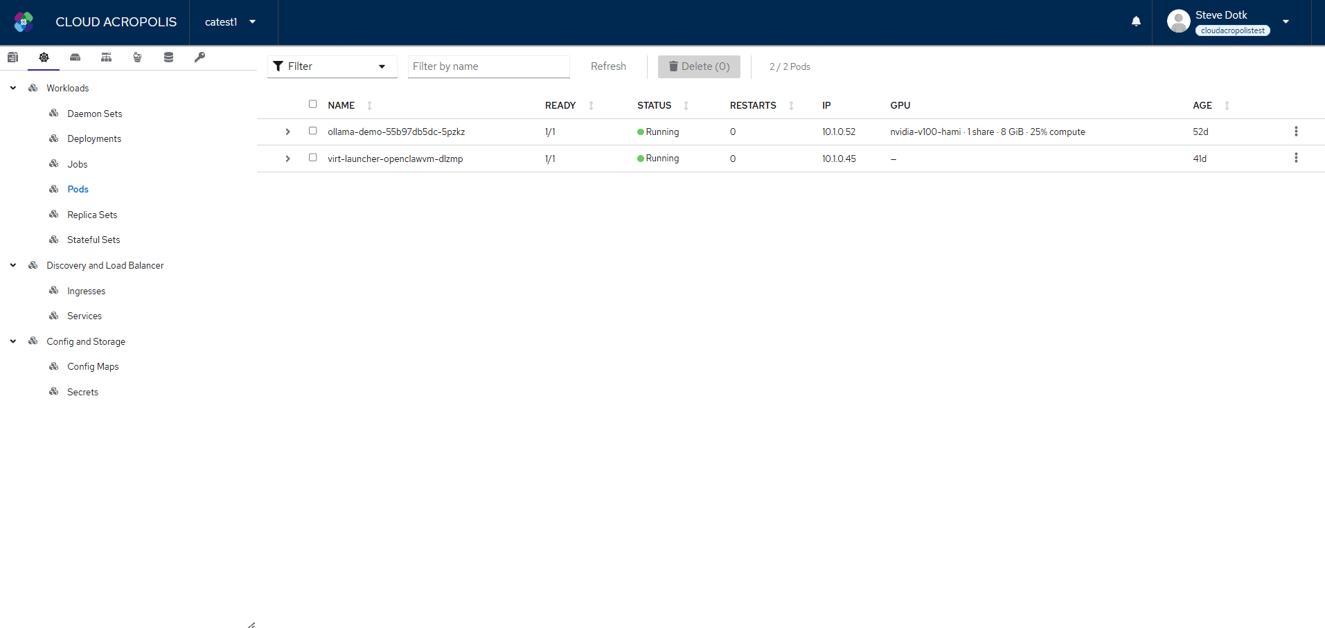 Kube-DC platform screenshot 2